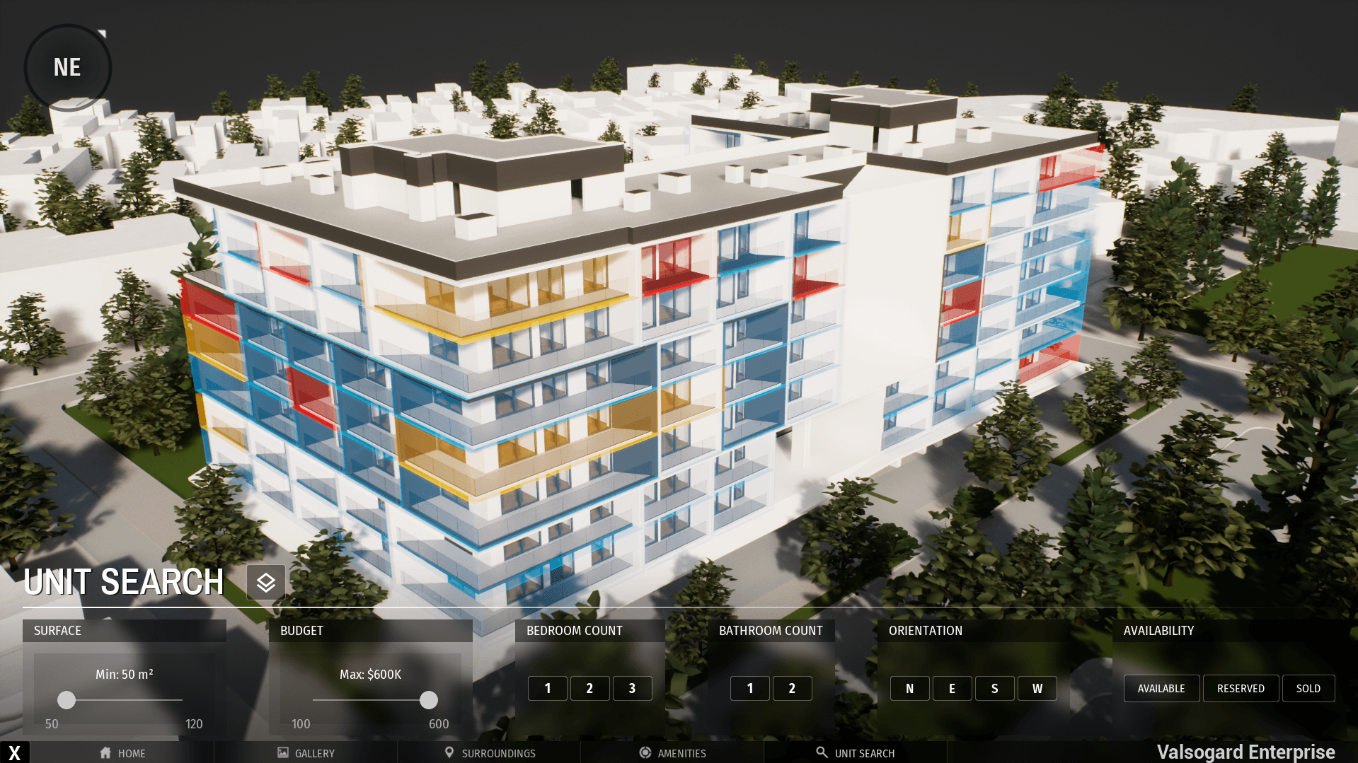 Gallery view with realistic lighting